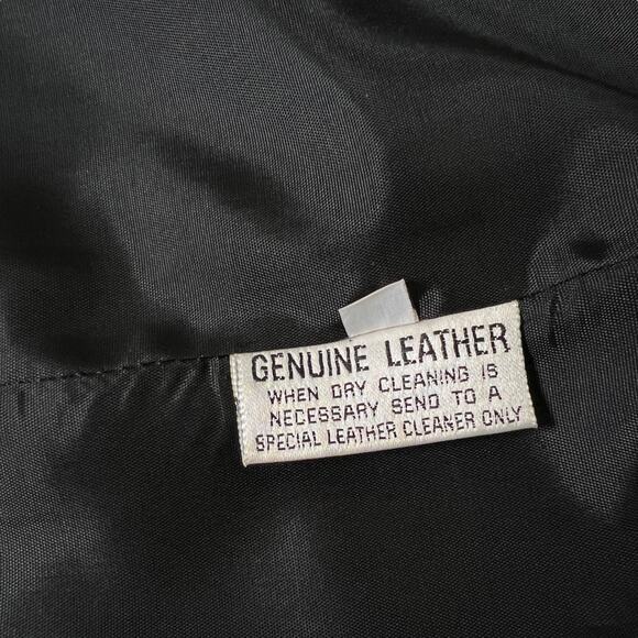 Dark Navy Wool Blend Coat Size 8 Leather Accents Lined Double Breast Long Vtg - Picture 9 of 15